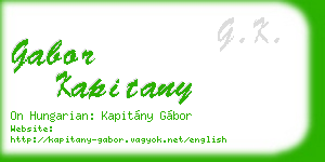 gabor kapitany business card