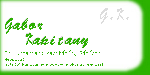 gabor kapitany business card